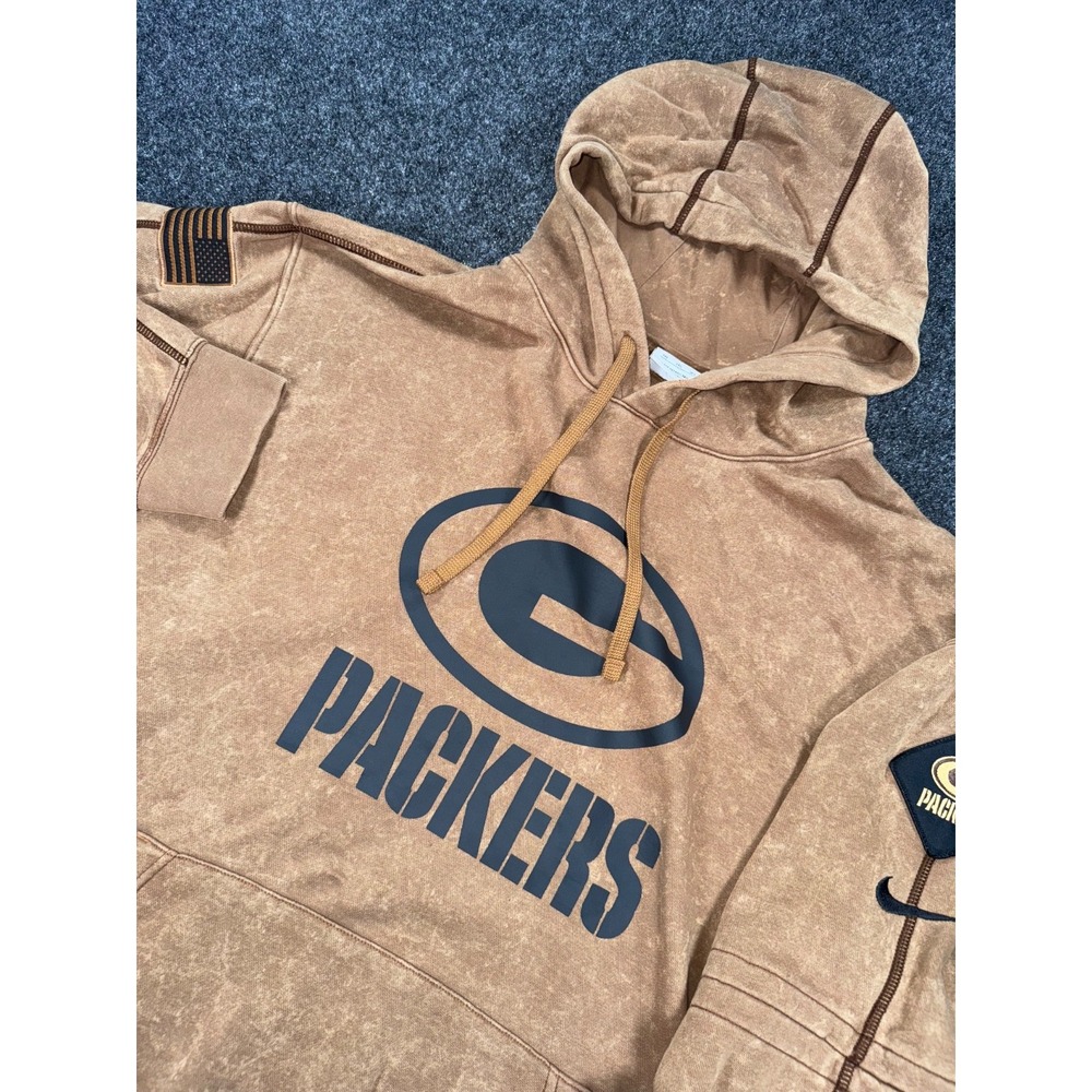 Nike Green Bay Packers Hoodie Mens 3XL Salute to Service Military NFL Brown